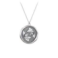 Engravable Pisces Zodiac Medallion Necklace