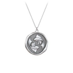 Engravable Pisces Zodiac Medallion Necklace