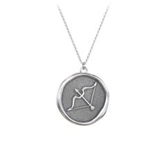 Engravable Sagittarius Zodiac Medallion Necklace