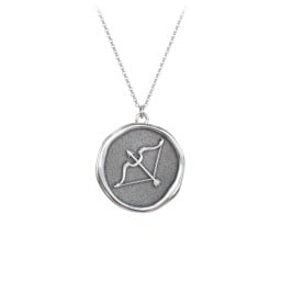 Engravable Sagittarius Zodiac Medallion Necklace