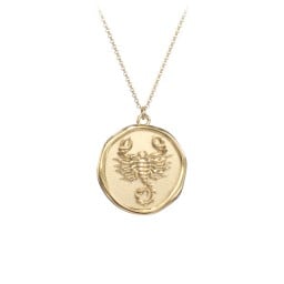 Engravable Scorpio Zodiac Medallion Necklace