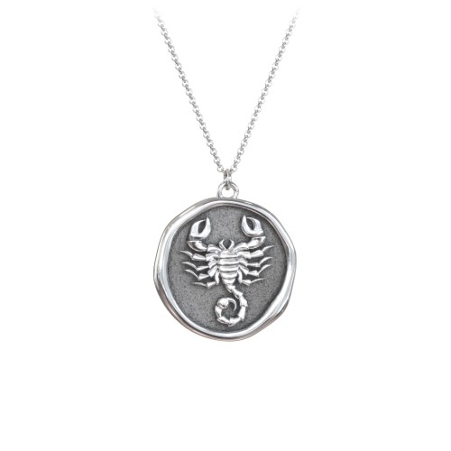 Engravable Scorpio Zodiac Medallion Necklace