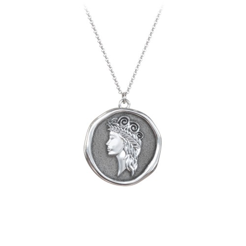 Engravable Virgo Zodiac Medallion Necklace