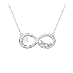 2020 Graduation Infinity Pendant With Gemstone