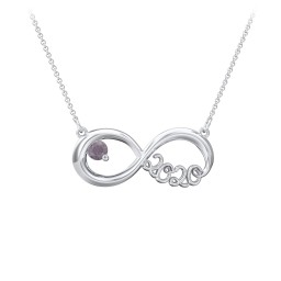 2020 Graduation Infinity Pendant With Gemstone