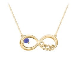 2020 Graduation Infinity Pendant With Gemstone