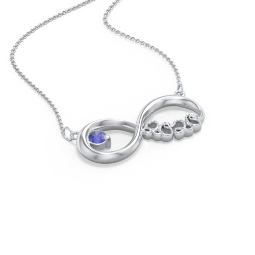 2020 Graduation Infinity Pendant With Gemstone – Sterling Silver with Blue Sapphire