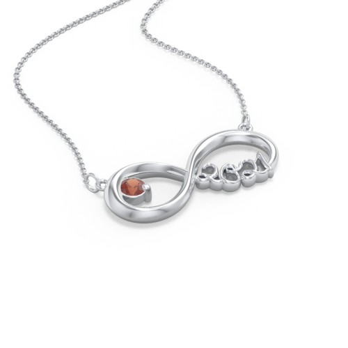 2021 Graduation Infinity Pendant With Gemstone – Sterling Silver with Garnet