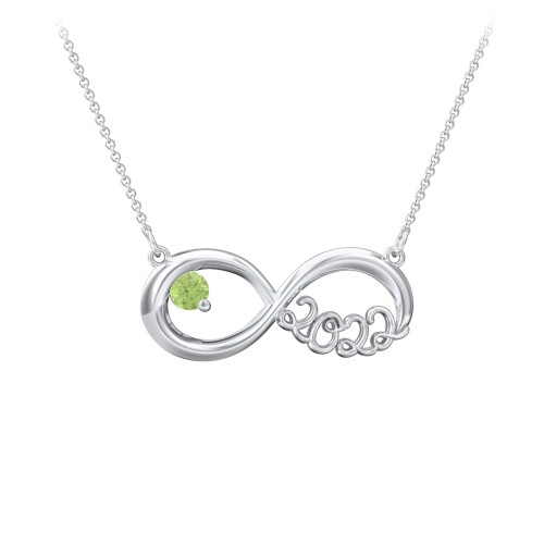2022 Graduation Infinity Pendant With Gemstone