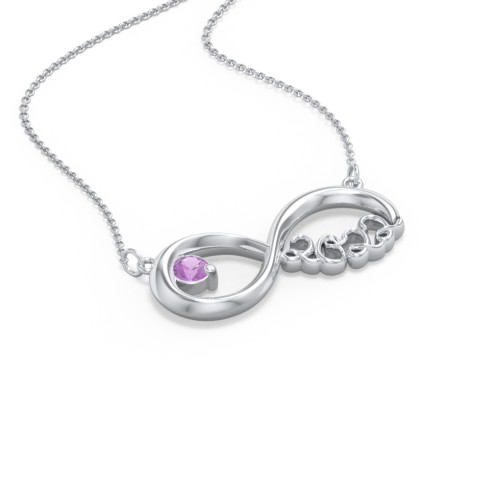 2022 Graduation Infinity Pendant With Gemstone – Sterling Silver with Amethyst