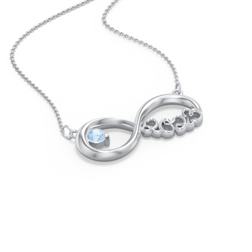 2023 Graduation Infinity Pendant With Gemstone – Sterling Silver with Blue Topaz