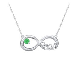 2024 Graduation Infinity Pendant With Gemstone