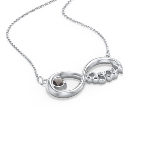 2024 Graduation Infinity Pendant With Gemstone – Sterling Silver with Smokey Quartz