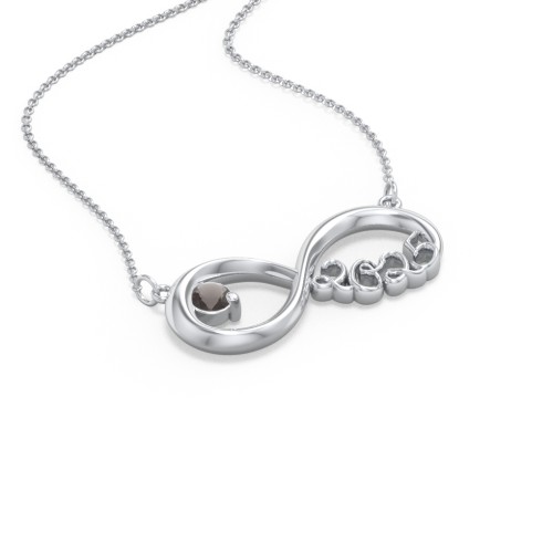 2025 Graduation Infinity Pendant With Gemstone – Sterling Silver with Smokey Quartz