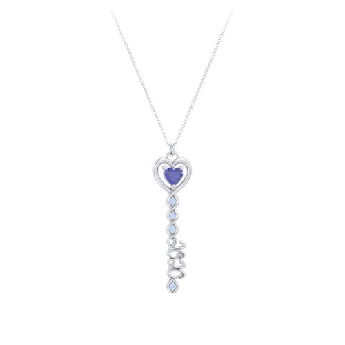 2020 Glamour Infinity Key Pendant – Sterling Silver with Blue Sapphire and Fancy Blue Premium Zirconia