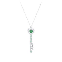 2020 Glamour Infinity Key Pendant in 925 Sterling Silver with Emerald and Green Premium Zirconia