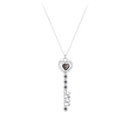 2020 Glamour Infinity Key Pendant in 925 Sterling Silver with Smokey Quartz and Black Premium Zirconia