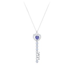2020 Glamour Infinity Key Pendant in 925 Sterling Silver with Blue Sapphire and Fancy Blue Premium Zirconia