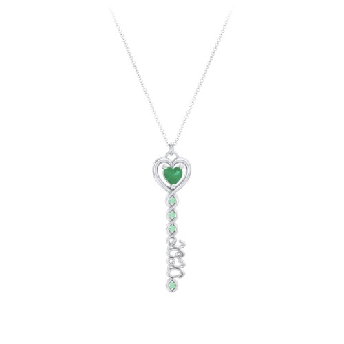 2020 Glamour Infinity Key Pendant – Sterling Silver with Emerald and Green Premium Zirconia