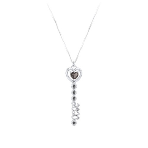 2020 Glamour Infinity Key Pendant – Sterling Silver with Smokey Quartz and Black Premium Zirconia