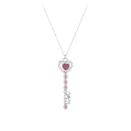 2021 Glamour Infinity Key Pendant in 925 Sterling Silver with Ruby and Red Premium Zirconia