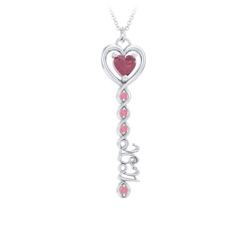 2021 Glamour Infinity Key Pendant – Sterling Silver with Ruby and Red Premium Zirconia