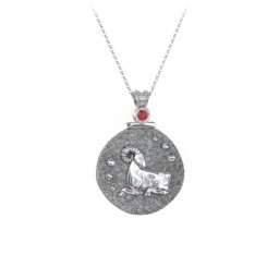 Engravable Aries Zodiac Medallion With Accent