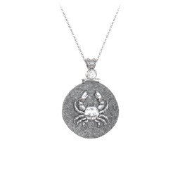 Engravable Cancer Zodiac Medallion With Accent