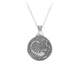 Engravable Scorpio Zodiac Medallion With Accent