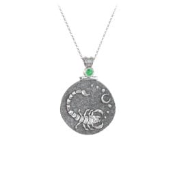 Engravable Scorpio Zodiac Medallion With Accent