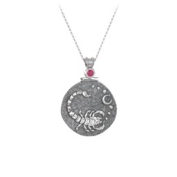 Engravable Scorpio Zodiac Medallion With Accent