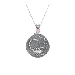 Engravable Scorpio Zodiac Medallion With Accent