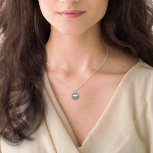 Engravable Taurus Zodiac Medallion With Accent