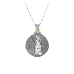 Engravable Virgo Zodiac Medallion With Accent