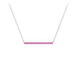 Gemstone Bar Pendant Necklace in 925 Sterling Silver with Ruby