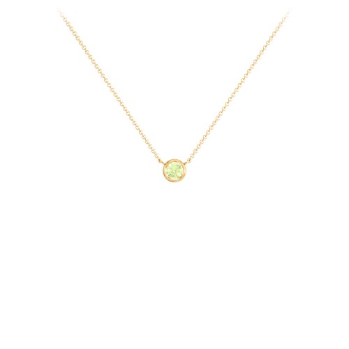 Bezel Set 3mm Gemstone Pendant – 18K Gold Plated Silver with Peridot
