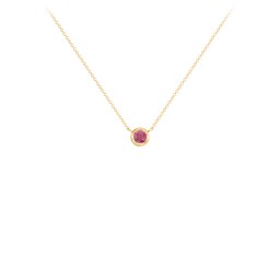 Bezel Set 3mm Gemstone Pendant in 10K Solid Yellow Gold with Ruby