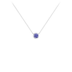 Bezel Set 4mm Gemstone Pendant – Sterling Silver with Citrine