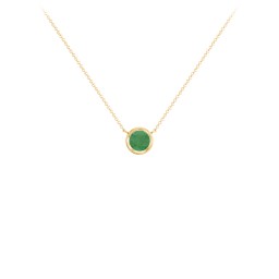 Bezel Set 5mm Gemstone Pendant in 18K Gold Plated Silver with Emerald