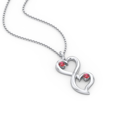 Stacked Hearts Gemstone Necklace