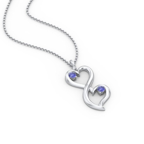 Stacked Hearts Gemstone Necklace