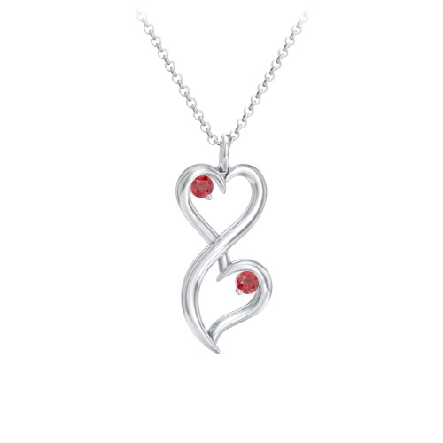 Stacked Hearts Gemstone Necklace