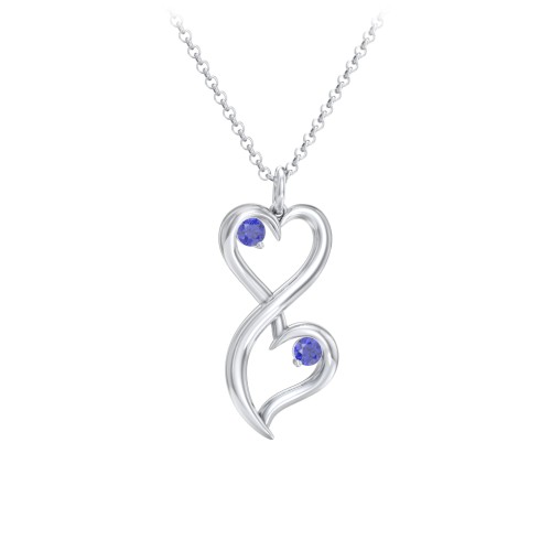 Stacked Hearts Gemstone Necklace