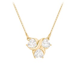 Love and Kisses 3 Gemstone Pendant in 18K Gold Plated Silver with Cubic Zirconia