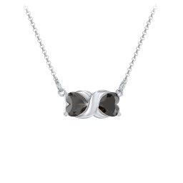 Love and Kisses Gemstone Pendant in 925 Sterling Silver with Smokey Quartz