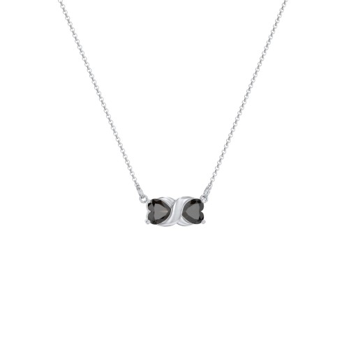 Love and Kisses Gemstone Pendant – Sterling Silver with Smokey Quartz