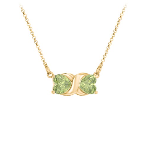 Love and Kisses Gemstone Pendant – 18K Gold Plated Silver with Peridot