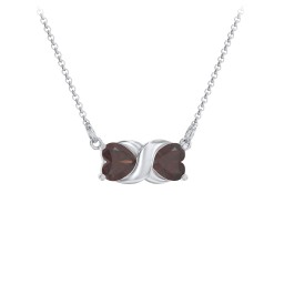Love and Kisses Gemstone Pendant in 925 Sterling Silver with Garnet