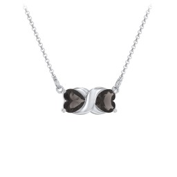 Love and Kisses Gemstone Pendant in 925 Sterling Silver with Smokey Quartz