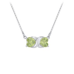 Love and Kisses Gemstone Pendant in 925 Sterling Silver with Peridot